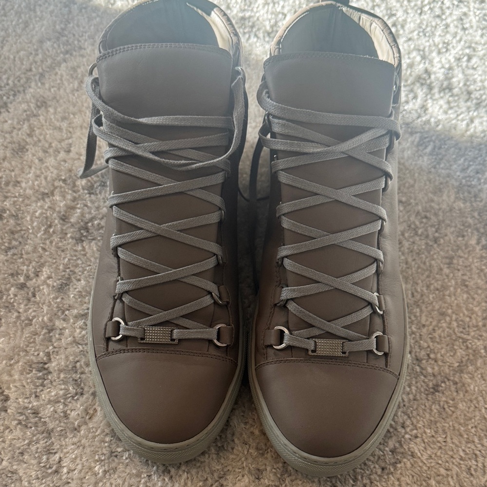 Balenciaga Arena Trainers - Men's Dark Gray Sneakers High Top